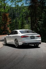 MBRP 18-21 Audi S5 Coupe/S4 Sedan T304 SS 2.5in Cat-Back Quad Rear Exit Exhaust - Carbon Fiber Tips thumbnail 2