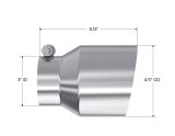 MBRP Universal Stainless Steel Dual Wall Tip 4.5in OD/3in Inlet/6.13in L thumbnail 2