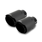 Mishimoto 2x Carbon Fiber Muffler Tip 2.5in Inlet 3.5in Outlet Black thumbnail 1