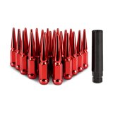 Mishimoto Mishimoto Steel Spiked Lug Nuts M12 x 1.5 24pc Set Red thumbnail 2