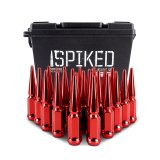 Mishimoto Mishimoto Steel Spiked Lug Nuts M12 x 1.5 24pc Set Red thumbnail 7