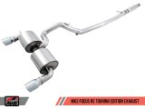 AWE Tuning Ford Focus RS Touring Edition Cat-Back Exhaust - Resonated - Diamond Black Tips thumbnail 4