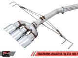 AWE Tuning 2017+ Honda Civic Type R Track Edition Exhaust w/Front Pipe & Triple Chrome Silver Tips thumbnail 7