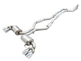 AWE Tuning 2019+ BMW M340i (G20) Resonated Touring Edition Exhaust - Quad Chrome Silver Tips thumbnail 2