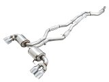 AWE Tuning 2019+ BMW M340i (G20) Resonated Touring Edition Exhaust - Quad Chrome Silver Tips thumbnail 4