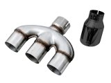 AWE Tuning Honda Civic Si 10th Gen 1.5L Turbo Dual-to-Triple Tip Conversion Kit - Diamond Black Tip thumbnail 1