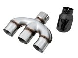 AWE Tuning Honda Civic Si 10th Gen 1.5L Turbo Dual-to-Triple Tip Conversion Kit - Diamond Black Tip thumbnail 3