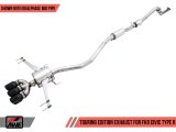 AWE Tuning 2017+ Honda Civic Type R Touring Edition Exhaust w/Front & Mid Pipe - Diamond Blk Tips thumbnail 1