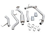 AWE Tuning 2021+ Ford Bronco 0FG Dual Rear Exit Exhaust w/Chrome Silver Tips & Bash Guard thumbnail 6