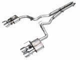 AWE 2024 Ford Mustang GT Fastback S650 RWD SwitchPath Cat-Back Exhaust w/ Quad Chrome Silver Tips thumbnail 1