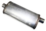 JBA Universal Straight-Through Style 304SS Muffler 18x8x5 2.5in Inlet Diameter Offset/Center thumbnail 1