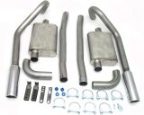 JBA 65-70 Ford Mustang 260-428 409SS Dual Turn Down Under Rear Valance Header Back Exhaust thumbnail 1