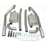 JBA 65-70 Ford Mustang 260-428 409SS Dual Turn Down Under Rear Valance Header Back Exhaust thumbnail 3