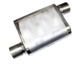 JBA Universal Chambered Style 304SS Muffler 11x9.75x4 3in Inlet Diameter Offset/Offset thumbnail 1