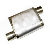 JBA Universal Chambered Style 304SS Muffler 11x9.75x4 3in Inlet Diameter Offset/Offset thumbnail 2