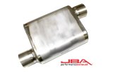 JBA Universal Chambered Style 304SS Muffler 11x9.75x4 3in Inlet Diameter Offset/Offset thumbnail 3