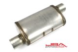 JBA Universal Chambered Style 304SS Muffler 14x8x5 3in Inlet Diameter Offset/Offset thumbnail 2