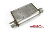 JBA Universal Chambered Style 304SS Muffler 13x9.75x4in 3in In/Out Dia Offset/Offset (Same Side) thumbnail 2