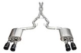 Corsa 24-25 Ford Mustang Dark Horse 5.0L 3in Dual Rear Cat-Back w/Twin 4.5in Black PVD Straight Tips thumbnail 1