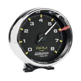 Autometer Autogage 3-3/4in. 0-8K RPM Black Dial/Chrome Case Pedestal Tachometer thumbnail 1