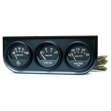 Autometer AutoGage 2in 3-Gauge 0-100 PSI Oil Press/130-280 Deg Water Temp/10-16V Voltmeter - Black thumbnail 1
