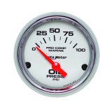 Autometer Ultra-Lite 2-1/16in Electric 100 PSI Oil Pressure Gauge Marine Chrome thumbnail 2