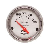 Autometer Ultra-Lite 2-1/16in Electric 100 PSI Oil Pressure Gauge Marine Chrome thumbnail 3