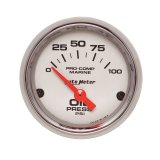 Autometer Ultra-Lite 2-1/16in Electric 100 PSI Oil Pressure Gauge Marine Chrome thumbnail 4