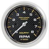 Autometer Marine Carbon Fiber 3-3/8in 8k RPM Tachometer thumbnail 1