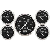 Auto Meter Gauge Kit 5 pc. 3 1/8in & 2 1/16in Mechanical Speedometer Old Tyme Black thumbnail 3