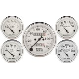 Auto Meter Speedometer 3-1/8in and 2-1/16in Mechanical 5-Piece Old Tyme White Gauge Kit thumbnail 1