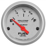 Autometer Ultra-Lite 52mm 0 OHMS Empty/90 OHMS Full Short Sweep Electronic Fuel Level Gauge thumbnail 1
