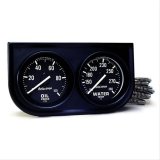 Autometer AutoGage Two-Gauge Console 52.4mm Mech 0-100 PSI Oil Press / 130-280 Deg Water Temp- Black thumbnail 1