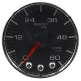 Autometer Spek-Pro Gauge Boost 2 1/16in 60psi Stepper Motor W/Peak & Warn Blk/Chrm thumbnail 2