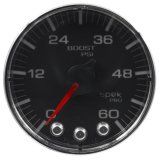 Autometer Spek-Pro Gauge Boost 2 1/16in 60psi Stepper Motor W/Peak & Warn Blk/Chrm thumbnail 8