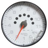 Autometer Spek-Pro Gauge Tach 2 1/16in 11K Rpm W/ Shift Light & Peak Mem Wht/Blk thumbnail 1