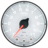 Autometer Spek-Pro Gauge Tach 2 1/16in 11K Rpm W/ Shift Light & Peak Mem Wht/Blk thumbnail 3