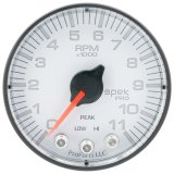 Autometer Spek-Pro Gauge Tach 2 1/16in 11K Rpm W/ Shift Light & Peak Mem Wht/Blk thumbnail 5