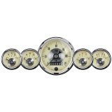 AutoMeter Gauge Kit 5 Pc 3-3/8in. & 2-1/16in. Elec Speedo W/Wheel Odo Prestige Antique. Ivory thumbnail 2