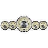 AutoMeter Gauge Kit 5 Pc 3-3/8in. & 2-1/16in. Elec Speedo W/Wheel Odo Prestige Antique. Ivory thumbnail 3