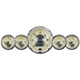 AutoMeter Gauge Kit 5 Pc 3-3/8in. & 2-1/16in. Elec Speedo W/Wheel Odo Prestige Antique. Ivory thumbnail 5