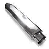 Stainless Works Smooth Oval Muffler - 24in Long 2 1/2in ID Inlets Both Ends thumbnail 1