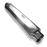 Stainless Works Smooth Oval Muffler - 24in Long 2 1/2in ID Inlets Both Ends thumbnail 2
