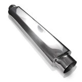 Stainless Works Smooth Oval Muffler - 24in Long 2 1/2in ID Inlets Both Ends thumbnail 4
