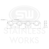 Stainless Works SBF AFR 225 Head Round Port Header 304SS Exhaust Flanges 1-7/8in Primaries thumbnail 3
