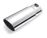 Gibson Round Single Wall Angle-Cut Tip - 3.5in OD/2.75in Inlet/12in Length - Stainless thumbnail 1