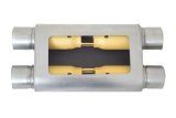 Gibson MWA Superflow Dual/Dual Oval Muffler - 4x9x14in/2.5in Inlet/2.5in Outlet - Stainless thumbnail 2