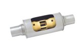 Gibson MWA Superflow Center/Center Round Muffler - 5x10in/2.5in Inlet/2.5in Outlet - Stainless thumbnail 2
