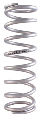 QA1 3-1/2in ID Tapered High Travel Pigtail Spring - 11in Length x 300lbs/in - Silver Powder Coated thumbnail 3