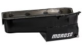 Moroso Pre-80 Chevrolet SBC (w/Driver Side Dipstick) Wet Sump 7qt 7.5in Steel Oil Pan - Black thumbnail 2